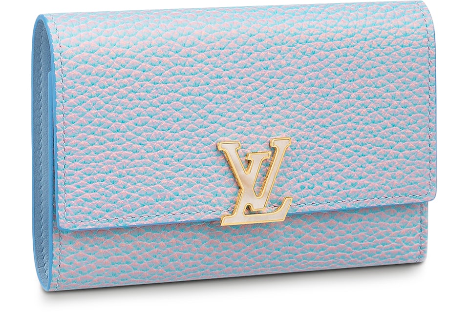 Louis Vuitton Capucines Wallet Compact Lilas Purple in Taurillon