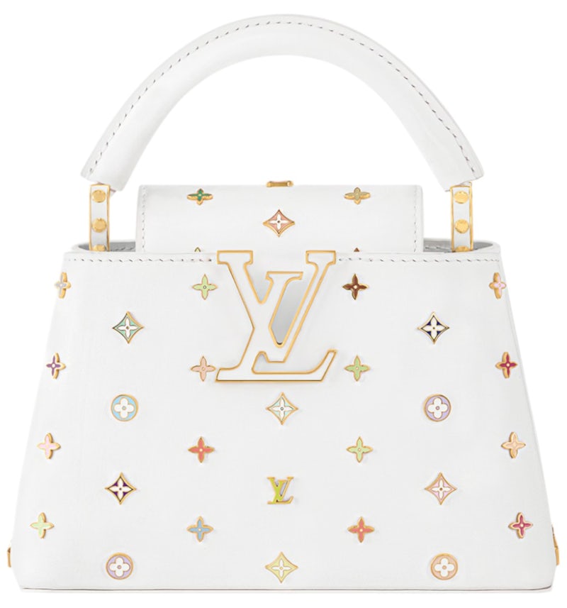 Louis Vuitton x Takashi Murakami Capucines Mini White in Leather