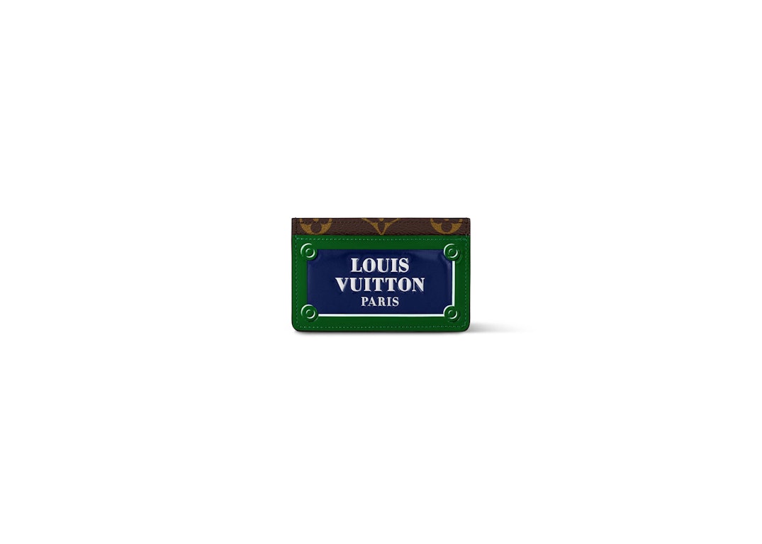 Pre-owned Louis Vuitton Card Holder Blue/green
