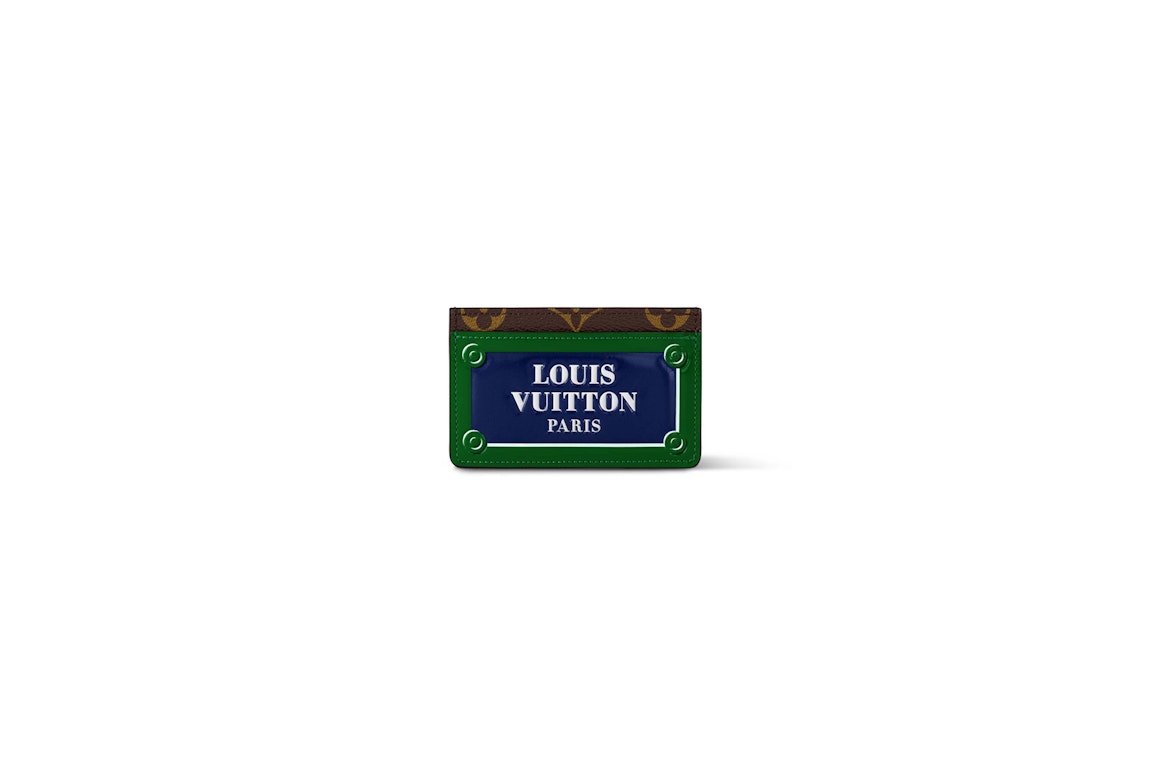 Pre-owned Louis Vuitton Card Holder Blue/green