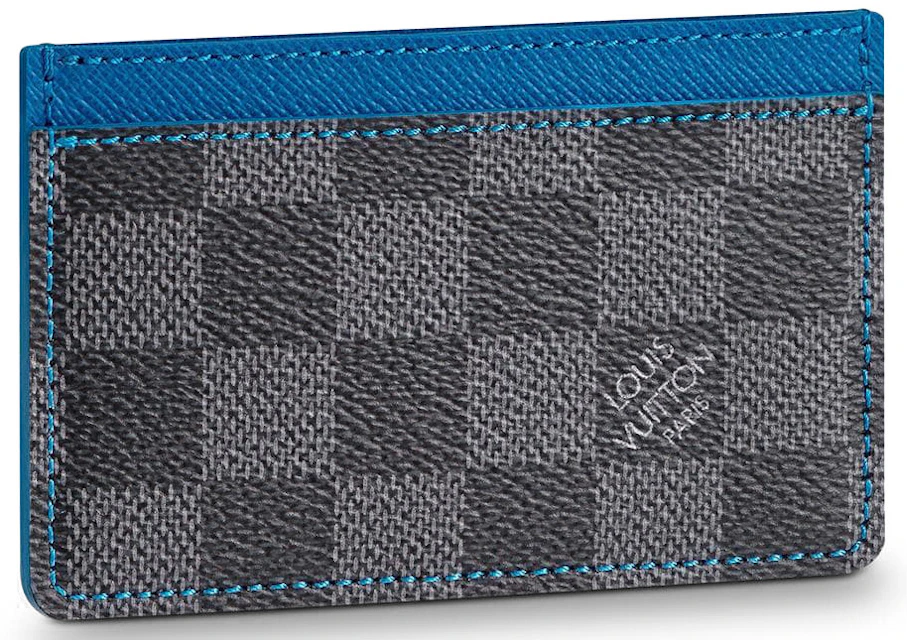 Vuitton Card Holder Damier Graphite Grey/Blue in Coated
