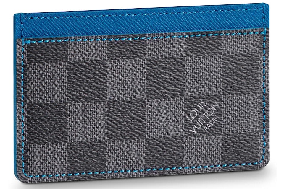 Shop Louis Vuitton DAMIER GRAPHITE Men's Blue Wallets & Card Holders