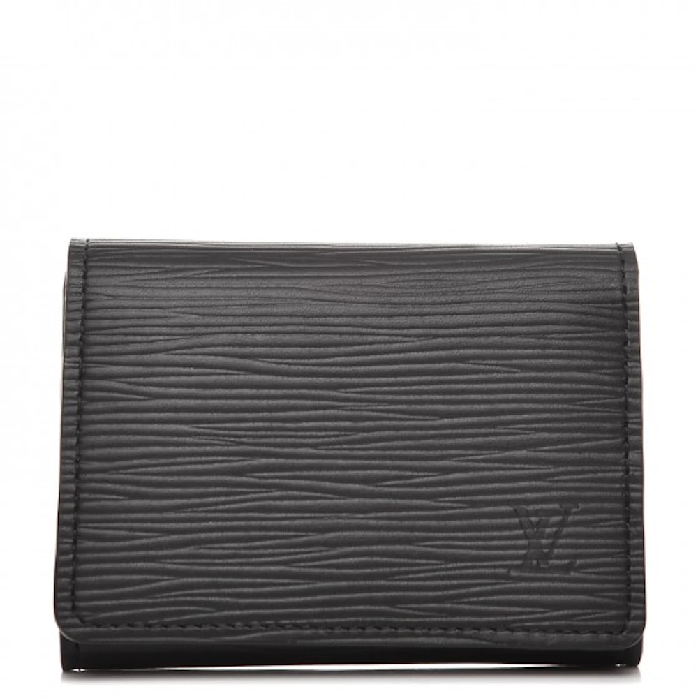Louis Vuitton Enveloppe Carte de Visite Black Leather Wallet (Pre-Owned)