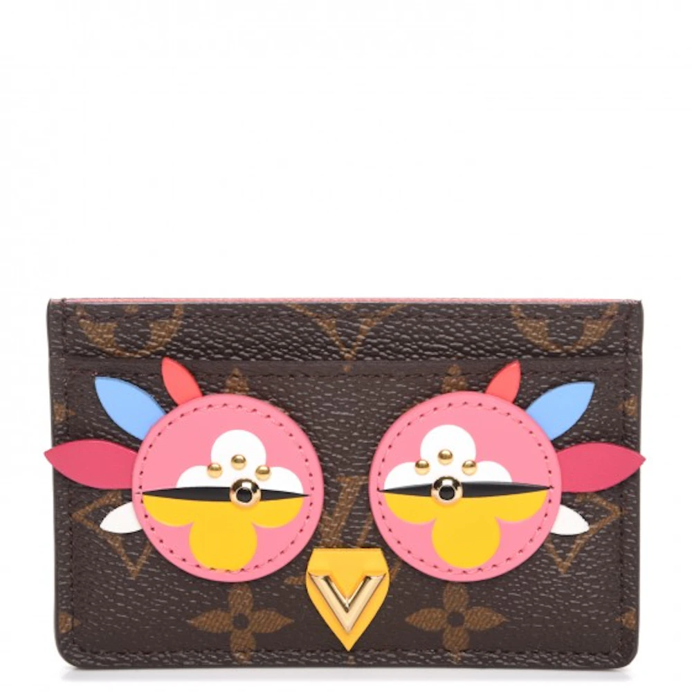 Louis Vuitton Card Holder Lovely Birds Monogram Brown/Pink in