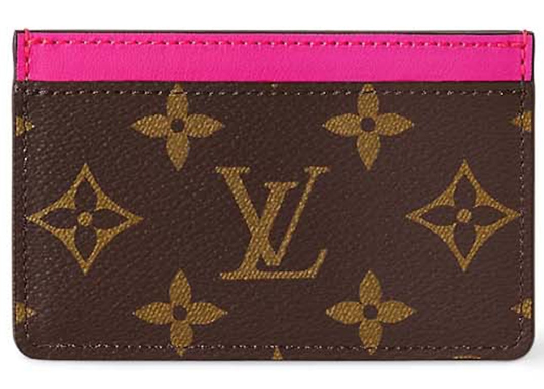 Pre-owned Louis Vuitton Card Holder Pm Colormania Fuchsia