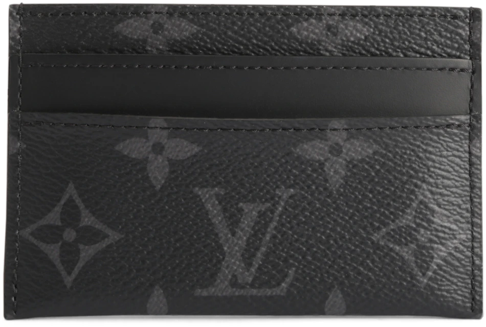 Louis Vuitton Holder Cartes Double Monogram Eclipse Black/Grey in Canvas
