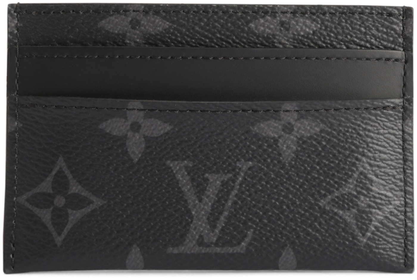 Louis Vuitton Card Holder Cartes Double Eclipse Black/Grey in Canvas