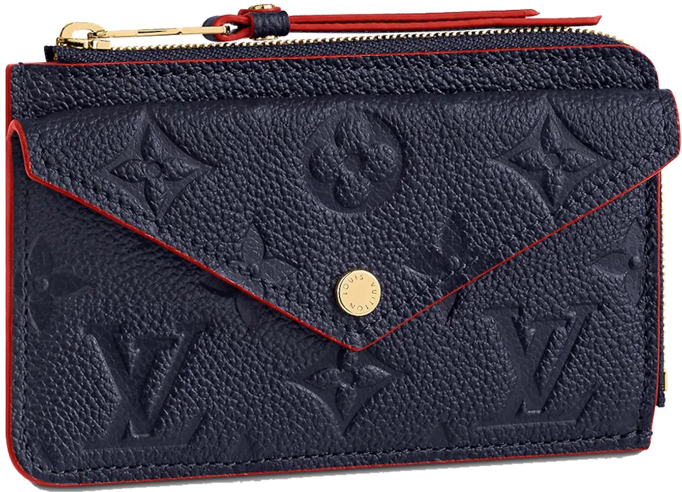 Louis Vuitton Card Holder Recto Reverso Monogram Empriente Navy/Red in  Calfskin Leather with Gold-tone - US