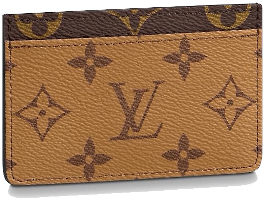 Louis Vuitton Card Holder Reverse Monogram Canvas Brown in Coated