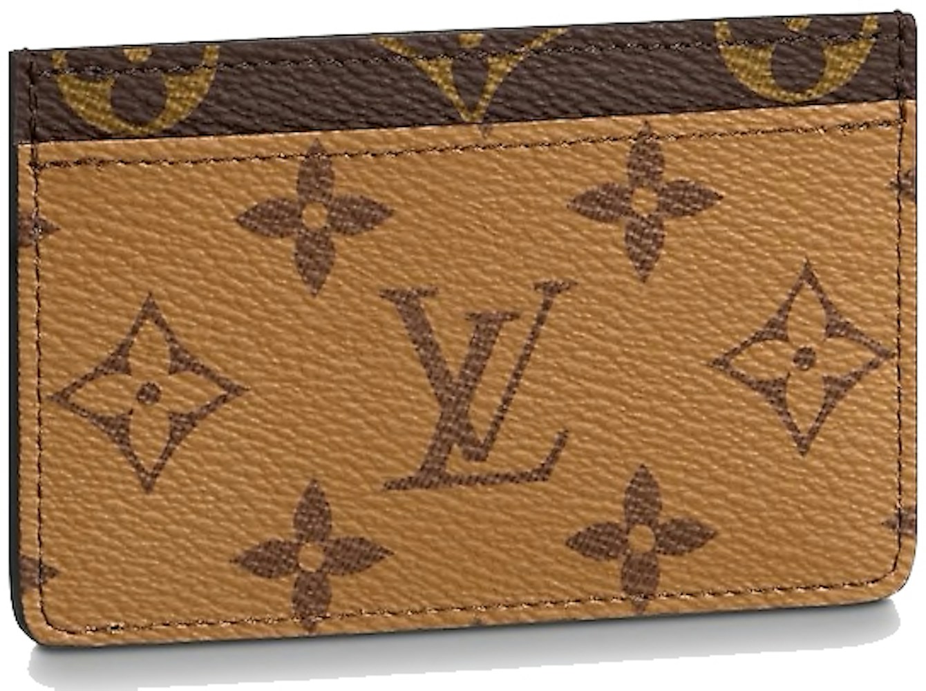 Louis Card Holder Reverse Monogram Canvas Brown in Coated Canvas