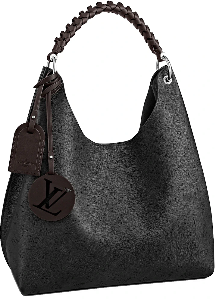 Louis Vuitton Carmel Mahina Hobo Bag Black in Calfskin Leather
