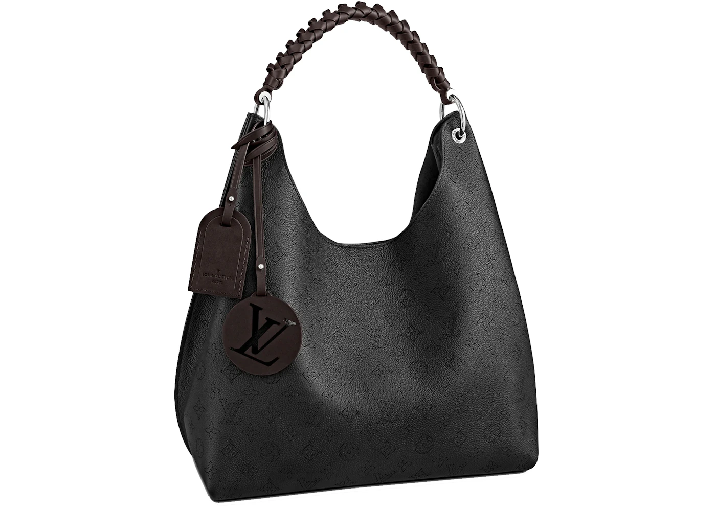 Louis Vuitton Carmel Mahina Hobo Bag Black in Calfskin Leather