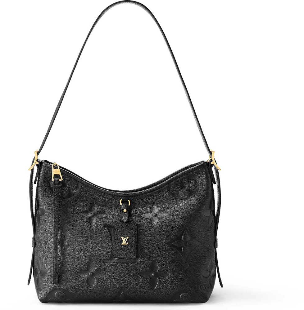 Louis Vuitton CarryAll PM Black in Embossed Supple Grained Cowhide ...