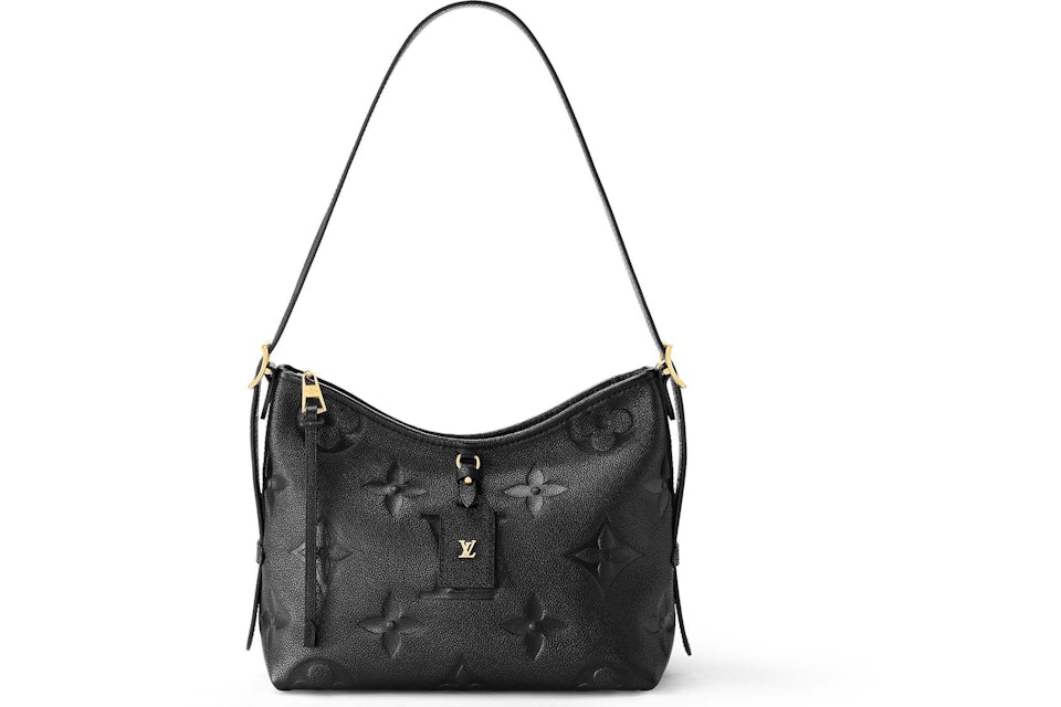 Louis Vuitton CarryAll PM Black in Embossed Supple Grained Cowhide