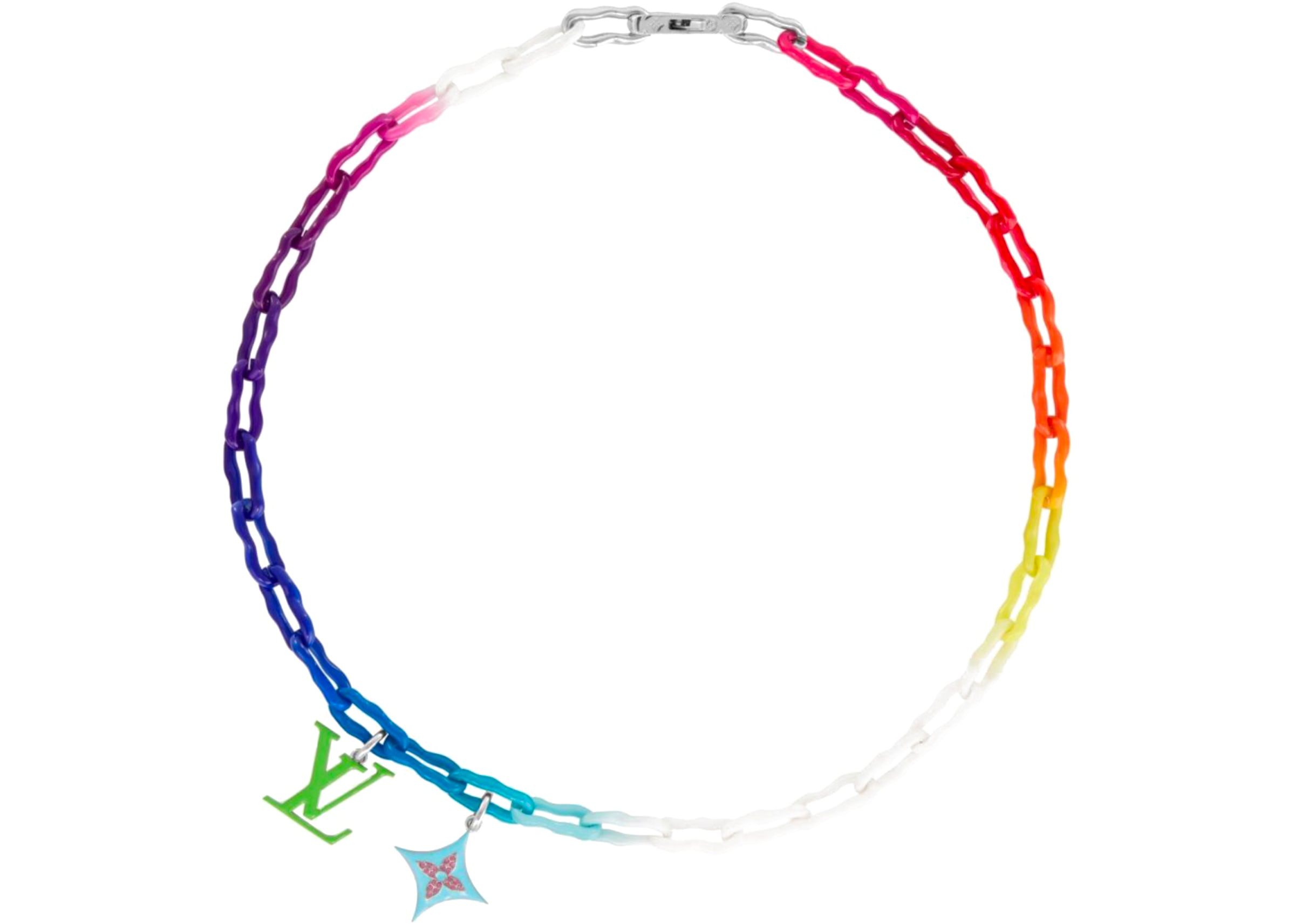 Louis Vuitton Ceramic Chain Necklace Rainbow in Ceramic with Silver/Rainbow-tone  - US