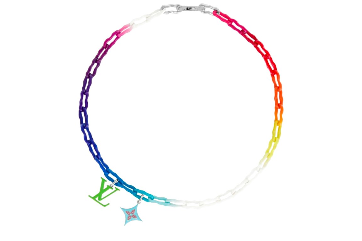 Pre-owned Louis Vuitton Ceramic Chain Necklace Rainbow