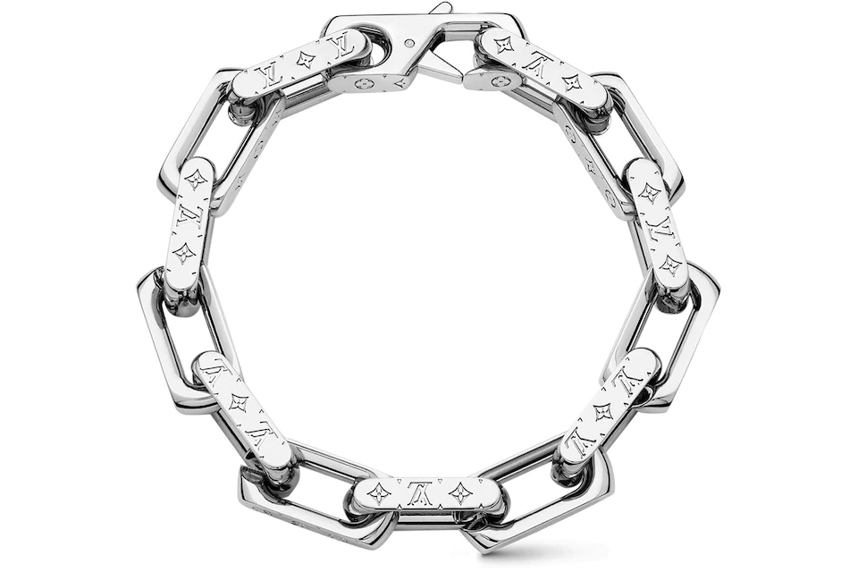 Terugbetaling kalkoen Ik was mijn kleren Louis Vuitton Chain Bracelet Engraved Monogram Silver in Metal with  Silver-tone - US