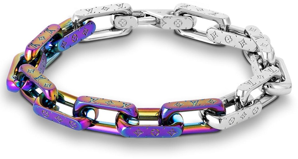Louis Vuitton Chain Bracelet Monogram Rainbow - Mens, Size L