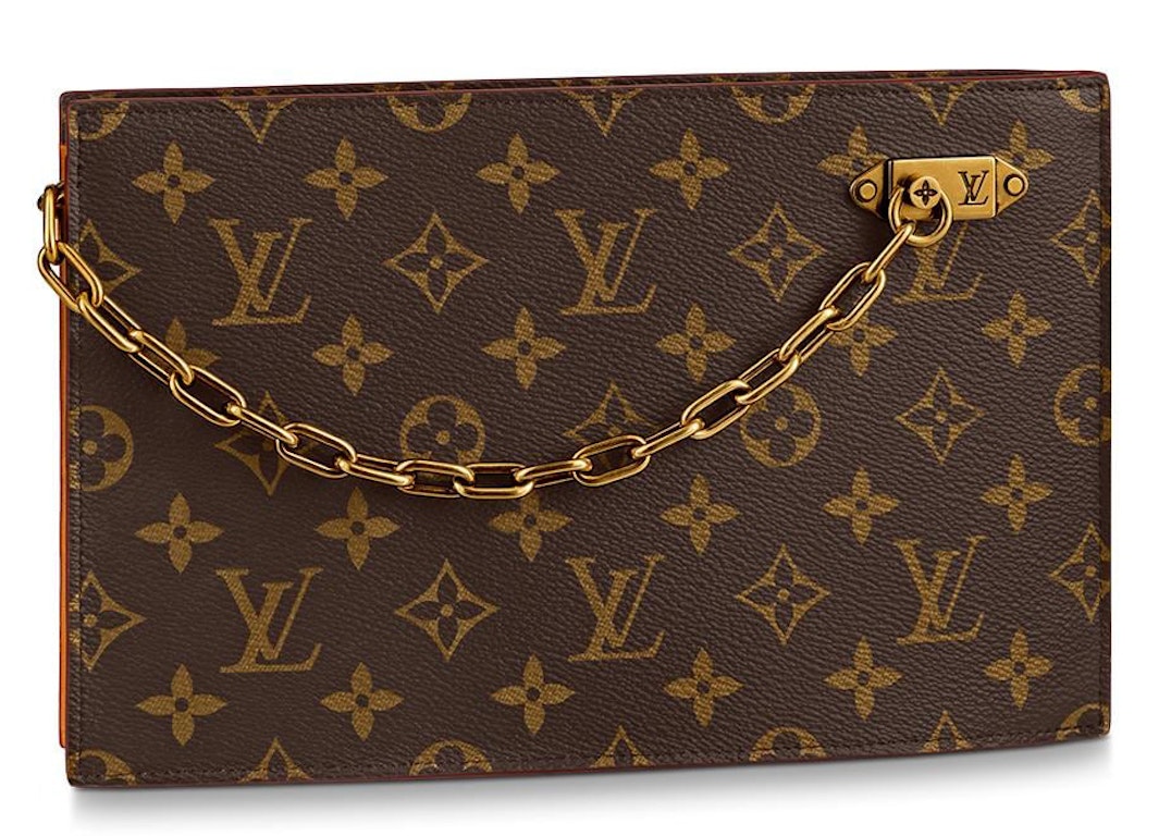 Pre-owned Louis Vuitton Chain Clutch Monogram Legacy Brown