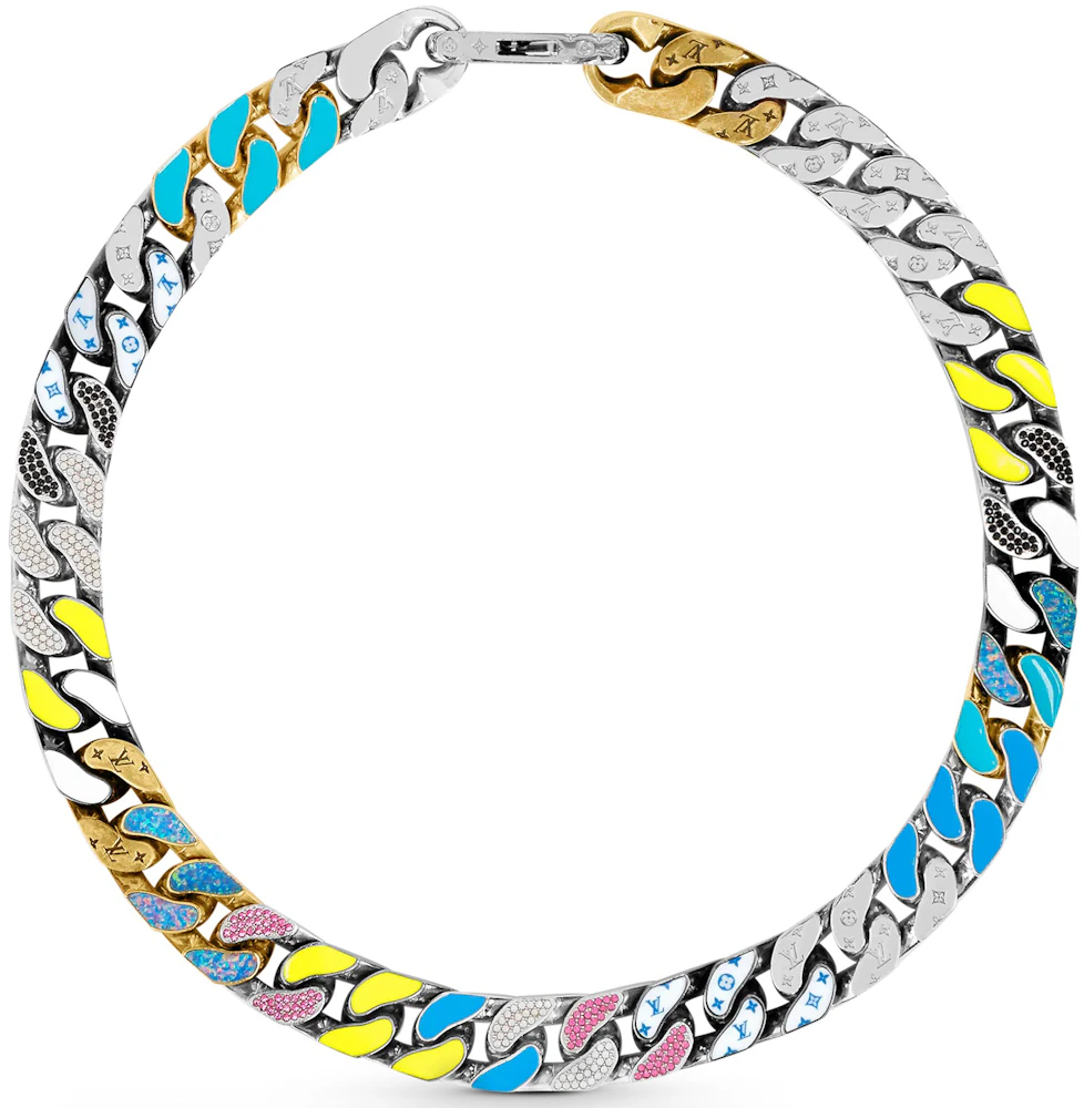 Louis Vuitton Chain Link Necklace Multicolor in Metal/Crystals with  Silver-tone - US