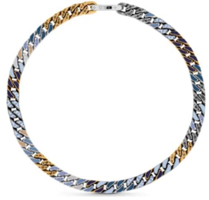Louis Vuitton Chain Link Patches Bracelet Blue Multicolor in Metal