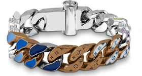 Louis Vuitton Chain Links Patches Bracelet Engraved Monogram Multicolor