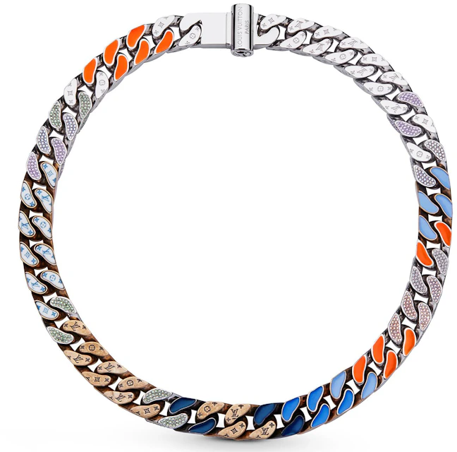 magi Fuld forbinde Louis Vuitton Chain Links Patches Necklace Engraved Monogram Multicolor in  Swarovski Strass with Silver-tone