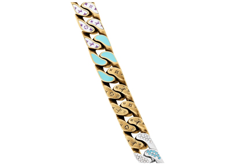 Louis Vuitton Chain Links Patches Necklace Multicolor in Metal with