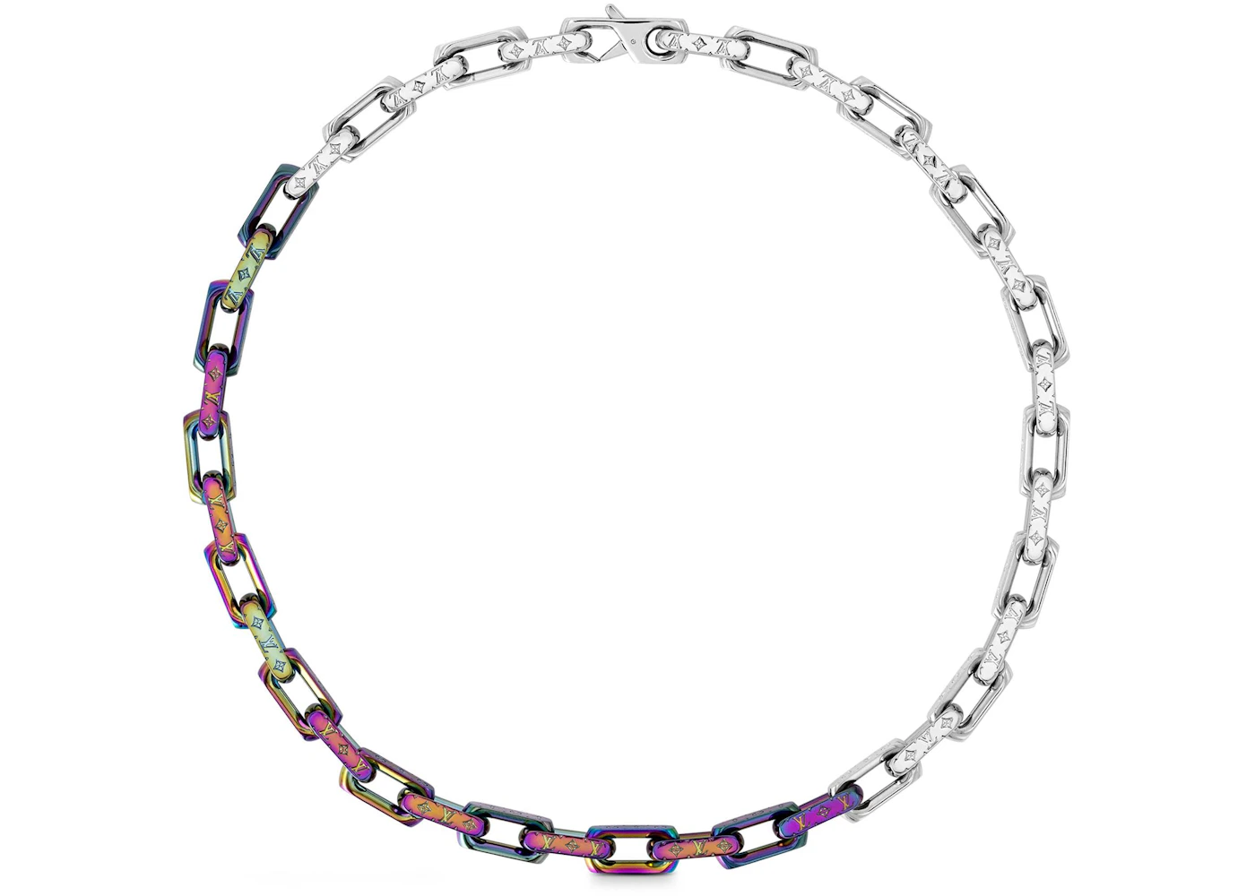 Louis Vuitton Chain Necklace Monogram Rainbow in Metal with Silver