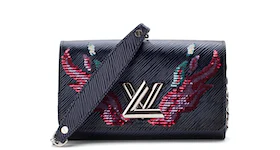 Louis Vuitton Chain Wallet Twist Epi Embelished Embelished Blue