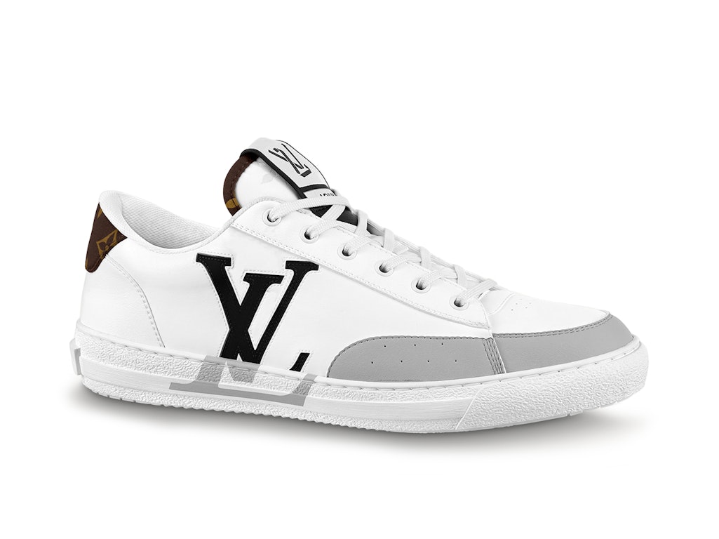 Pre-owned Louis Vuitton Charlie Trainers White Cacoa Brown Black In White/cacoa Brown/black