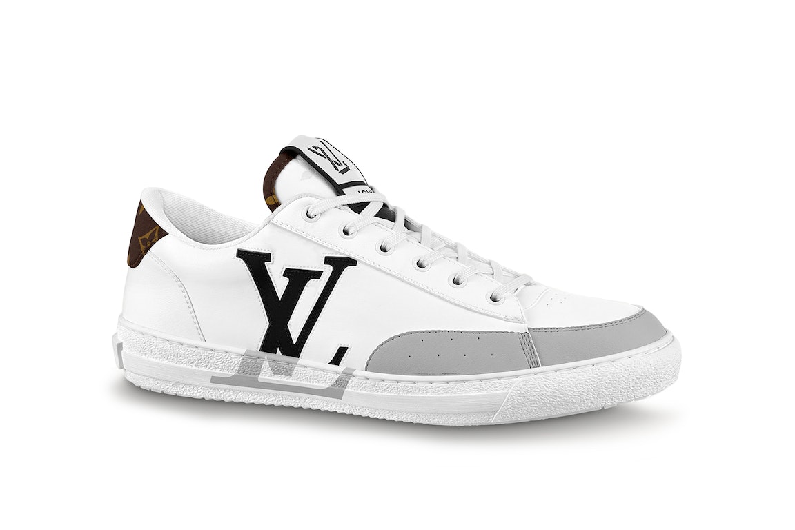 Pre-owned Louis Vuitton Charlie Trainers White Cacoa Brown Black In White/cacoa Brown/black