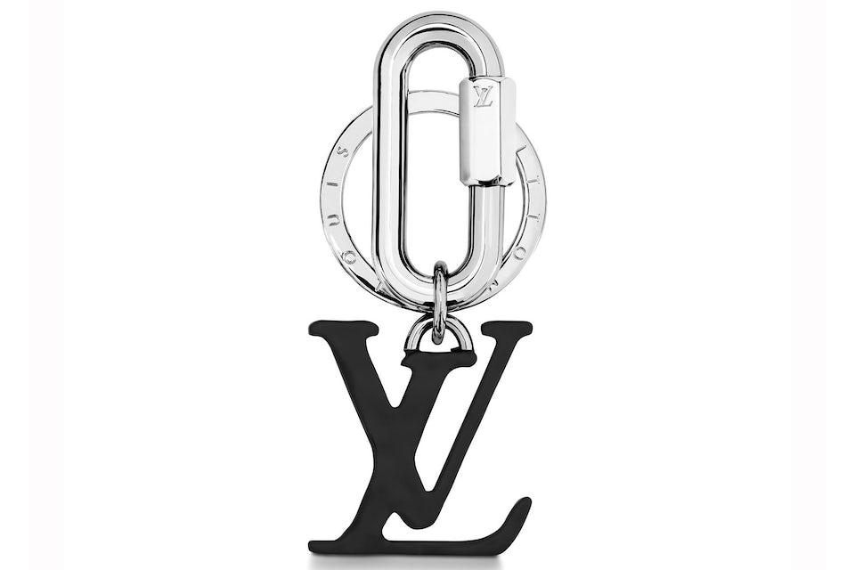 Louis Vuitton LV Shape Bag Charm and Key Holder Black in Silver