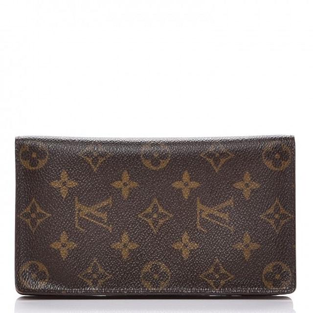 Louis Vuitton Checkbook Wallet Porte Chequier Cartes Credit European  Monogram Brown in Canvas - GB