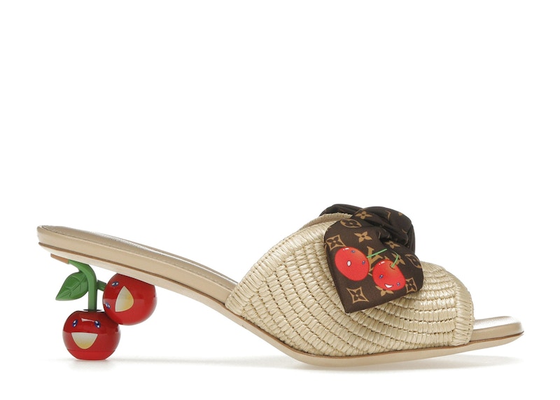 Pre-owned Louis Vuitton Women's Cherie Mule X Takashi Murakami Raffia Sneakers In Multi