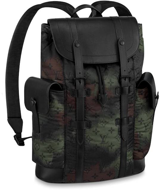 Louis Vuitton Christopher Backpack Camouflage Monogram PM Black/Green in  Nylon with Black-tone - US