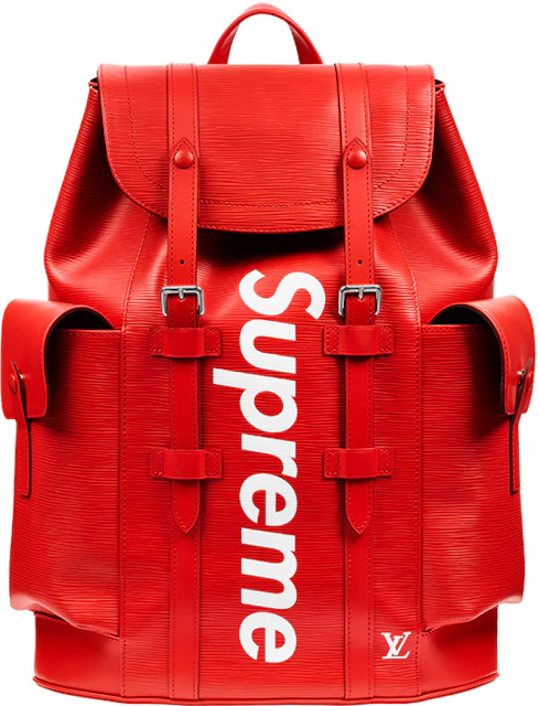 flamme picnic dukke Louis Vuitton x Supreme Christopher Backpack Epi PM Red