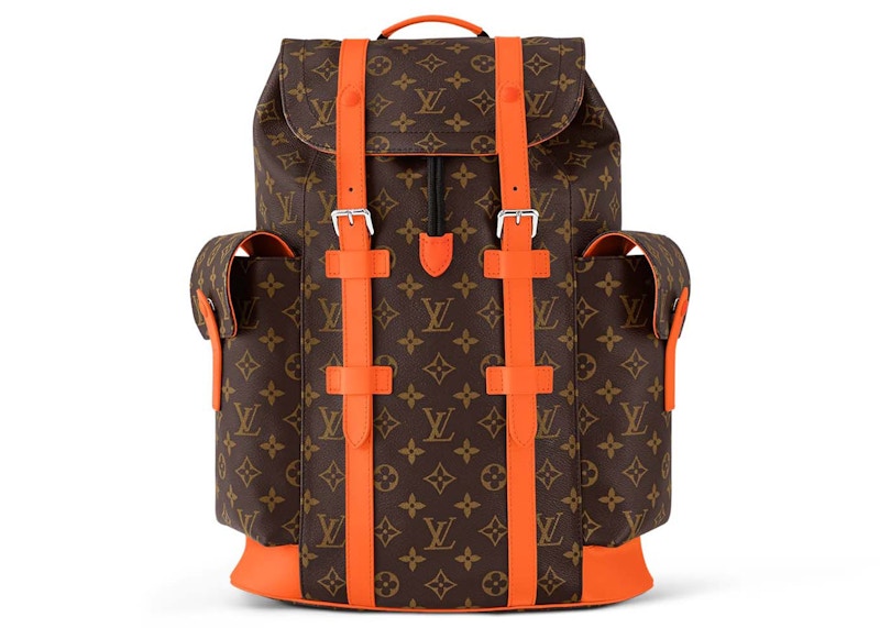 Louis Vuitton Christopher MM Colormania Orange in Monogram Macassar Coated Canvas with Silver tone US