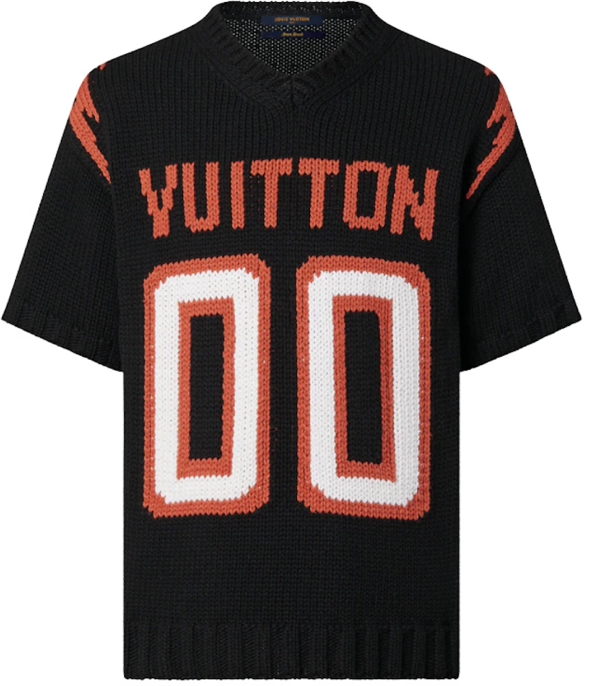 Louis Vuitton Chunky Intarsia Football T-Shirt Black