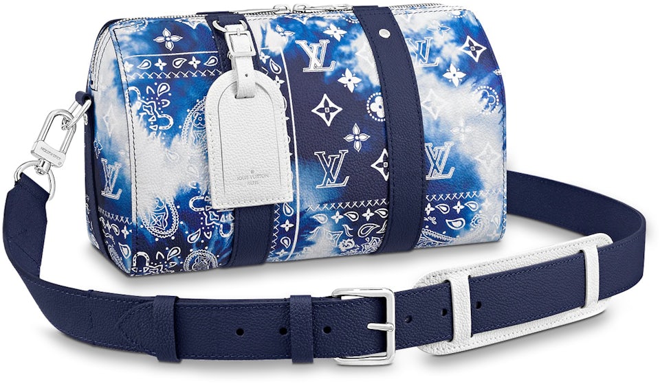 Louis Vuitton City Keepall Bandana Monogram Blue in Cowhide