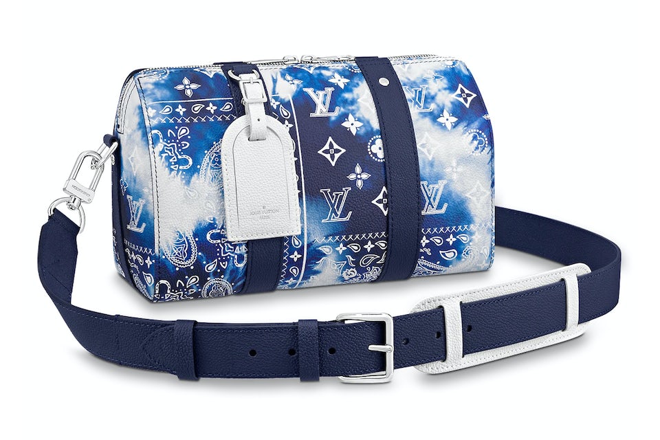 Louis Vuitton City Keepall Bandana Monogram Blue in Cowhide Leather with  Silver-tone - US