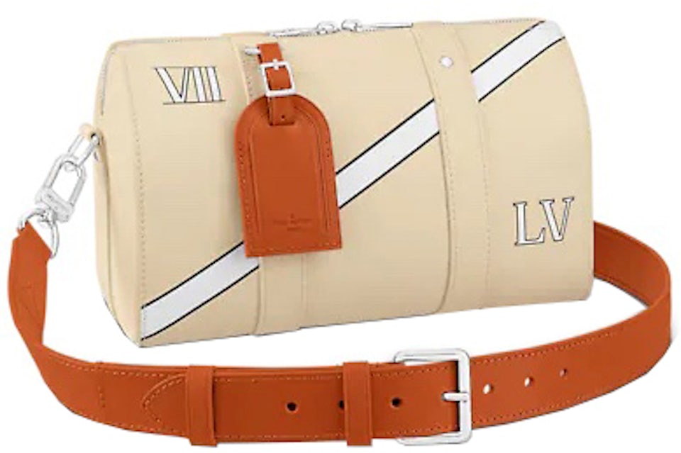 LOUIS VUITTON Leather Beige Shoulder Strap For Keepall, Speedy