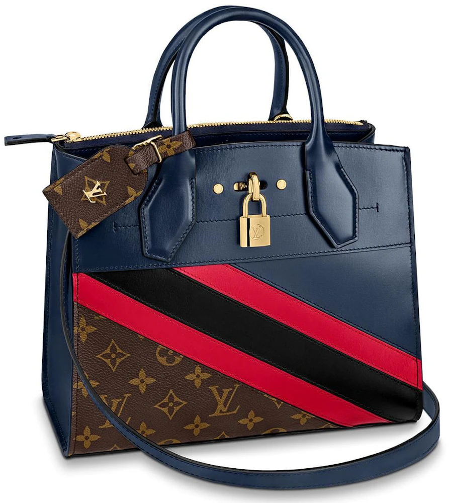 Louis Vuitton City Steamer Monogram PM Navy Blue/Red/Black in Coated  Canvas/Calf Leather with Gold-tone - US