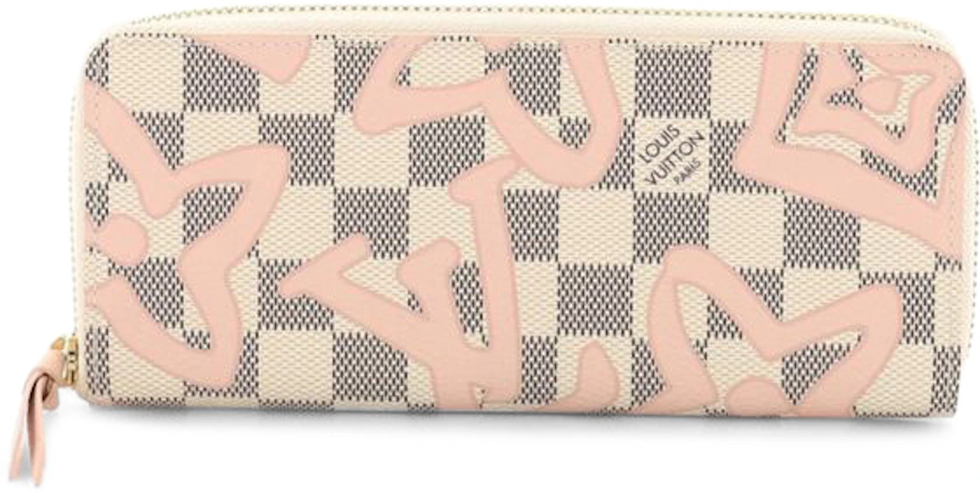 Louis Vuitton Clemence Wallet Damier Azur Tahitienne Rose Ballerine in  Coated Canvas with Gold-tone - US