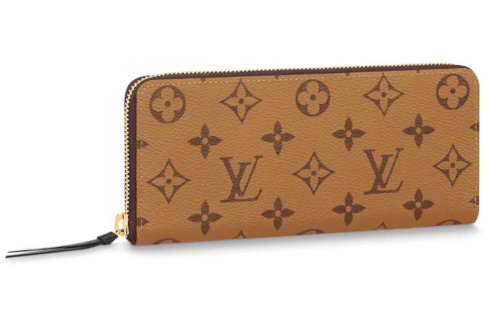 Shop Louis Vuitton CLEMENCE Monogram Leather Logo Long Wallets