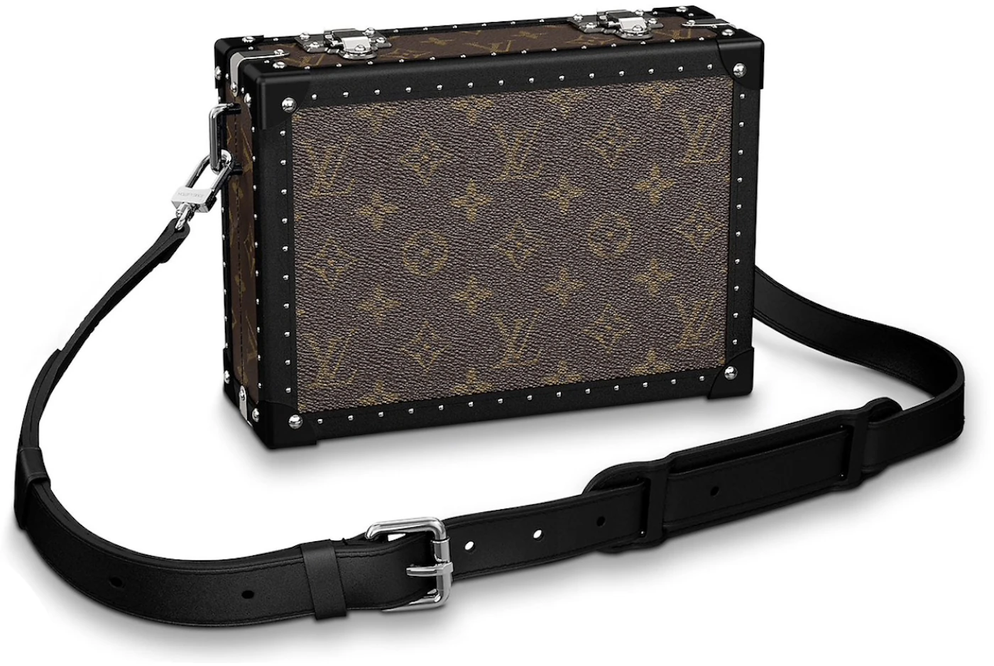 Louis Vuitton Clutch Box bag in brown monogram and black leather - DOWNTOWN  UPTOWN Genève