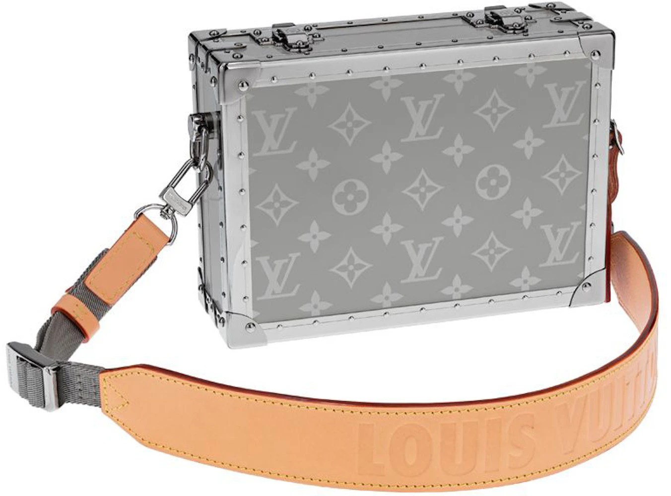 Louis Vuitton Clutch Box Monogram Titanium Silver in Titanium/Vachetta  Leather with Silver-tone - CN