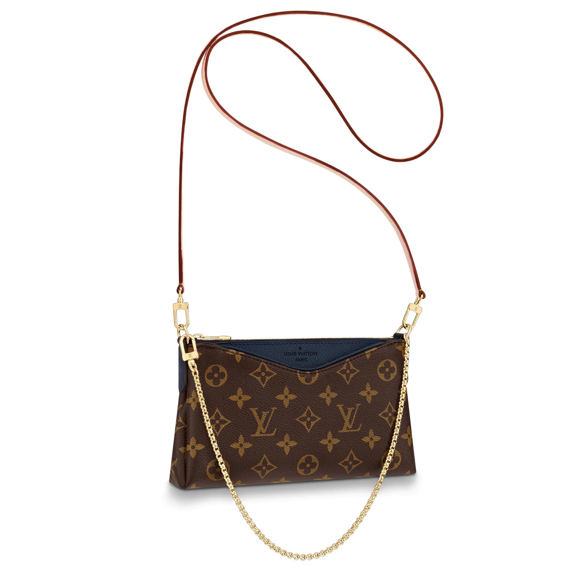 Louis Vuitton Clutch Pallas Monogram Marine Bleu in Canvas Cowhide