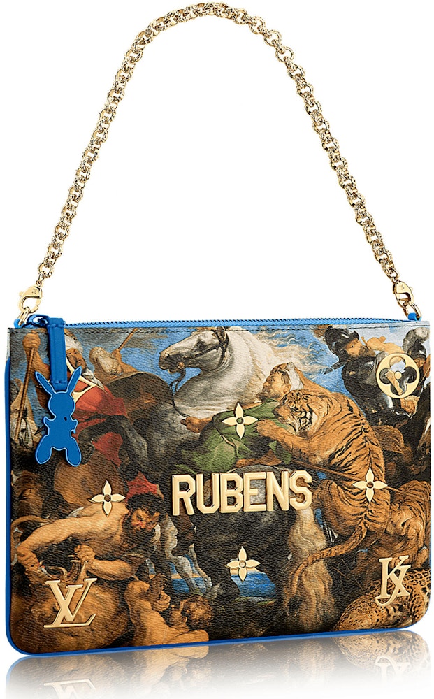 End Erhvervelse større Louis Vuitton Clutch Peter Paul Rubens Masters Jeff Koons Blue Multicolor  in Coated Canvas with Brass
