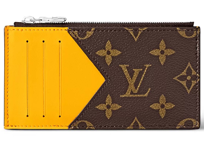 Pre-owned Louis Vuitton Men's  Coin Card Holder Colormania In Jaune Mat